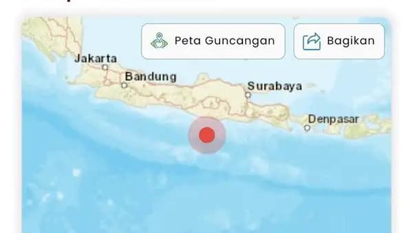 Gempa Berkekuatan M 5,7 Guncang Perairan Pacitan, BMKG Pastikan Tidak Berpotensi Tsunami