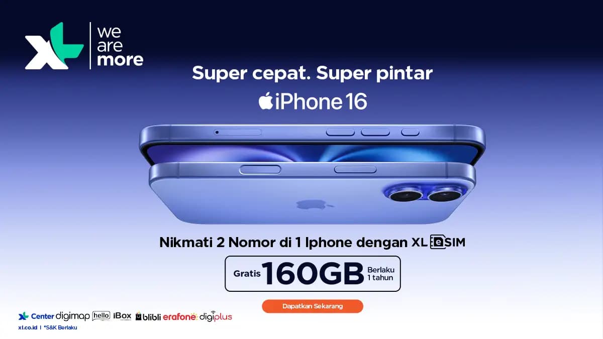 Beli iPhone 16, Dapat Kuota Gratis Setahun dan Cashback Jutaan Rupiah dari XL Axiata