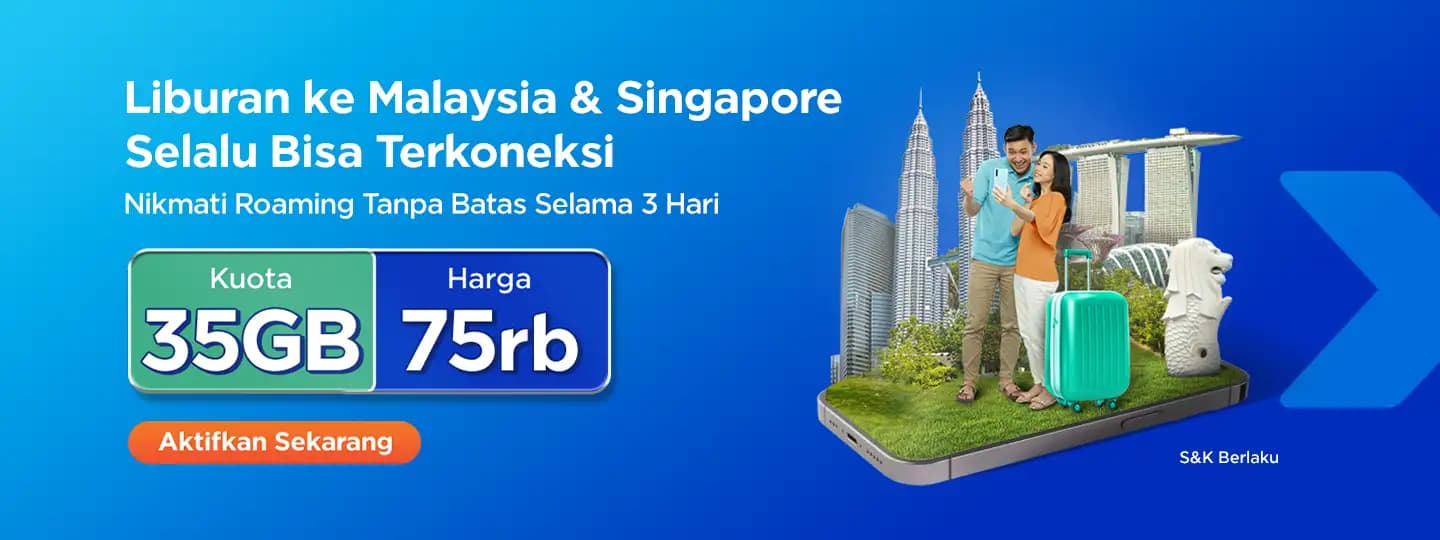 XLSMART Hadirkan Paket Roaming Kuota Super Jumbo Hingga 100GB  Khusus Singapura dan Malaysia