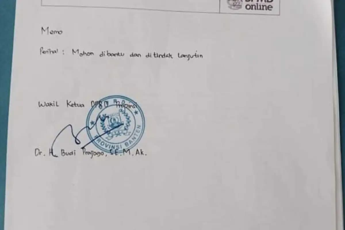 Viral Memo Wakil Ketua DPRD Banten Titip Siswa di SPMB, Tapi Tak Lolos Seleksi  