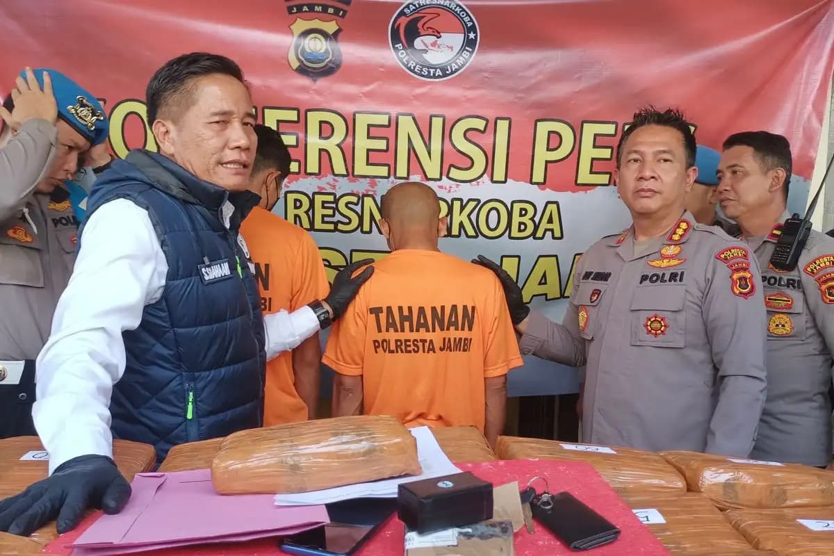 Polisi Jambi Gagalkan Pengiriman 200 Kg Ganja ke Jawa, 2 Kurir Ditangkap  