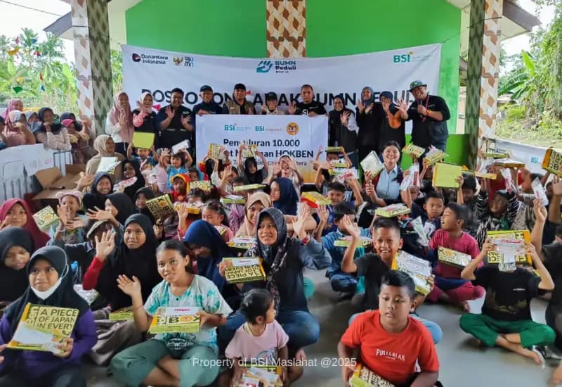  BSI, BSI Maslahat & HokBen Tembus Medan Sulit Salurkan 10.000 Paket Makanan di Sumatra