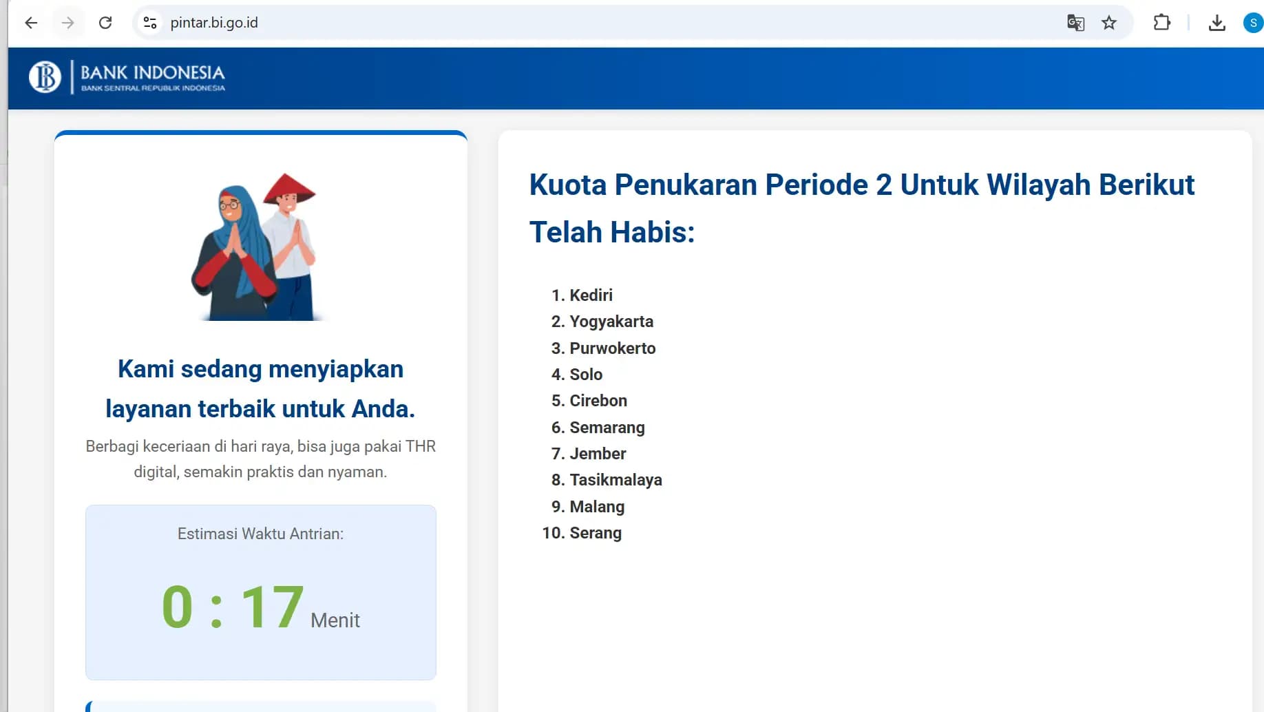 Baru Dibuka Pukul 08.00, Pukul 20.00 Kuota Uang Baru BI di Sejumlah Daerah Telah Habis